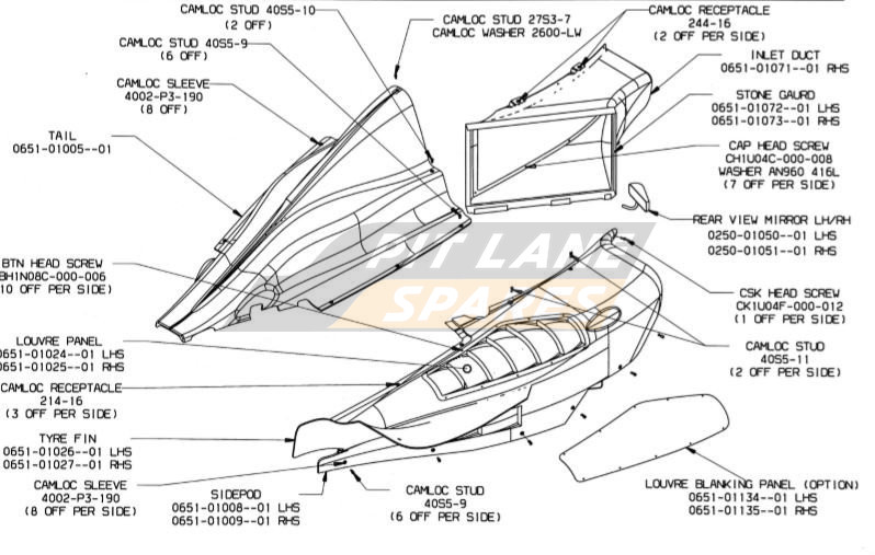 SIDE POD/TAIL/DUCT ASSY